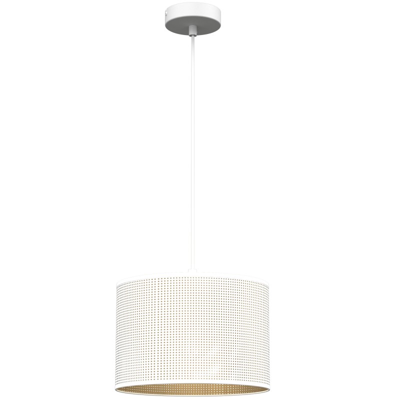 żyrandol   white, cylinder shade dia 250, h 170 white/gold 1 5265