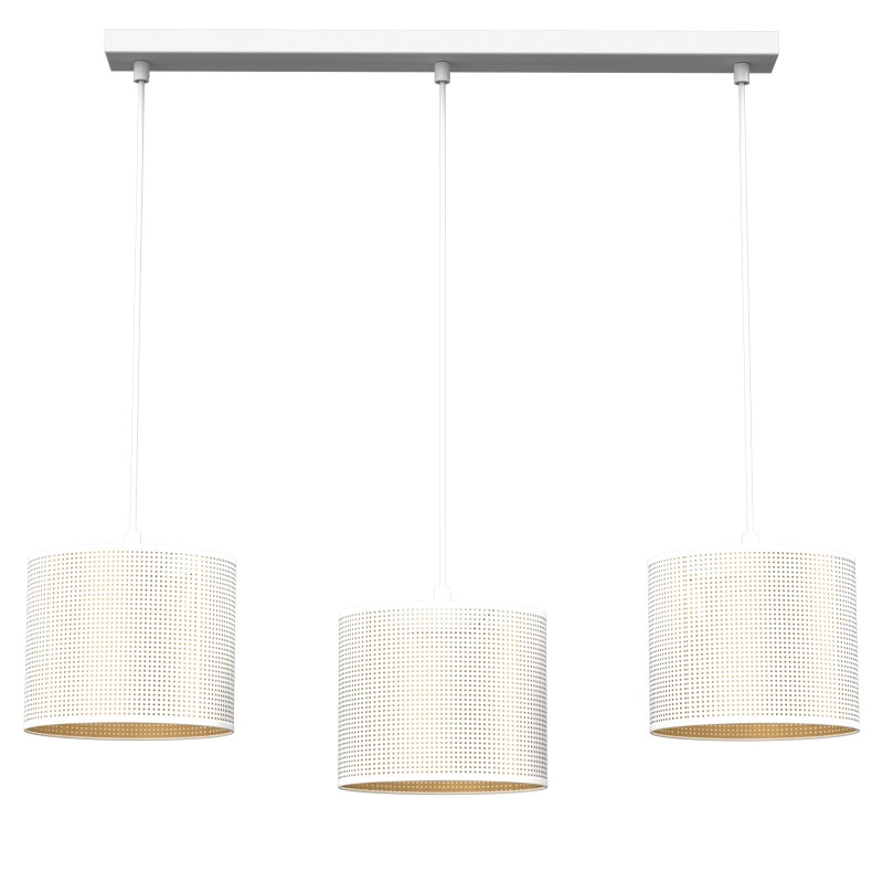 żyrandol listwa,  white, cylinder shade dia 180, h 150 white/gold 3 5267