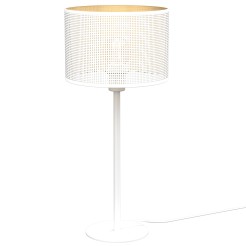 lampka gab. H 58  white, cylinder shade dia 250, h 170 white/gold 1 5271