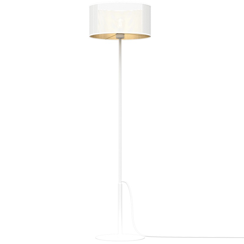 lampa podł. prosta,  white, cylinder shade dia 400, h 200 white/gold 1 5272