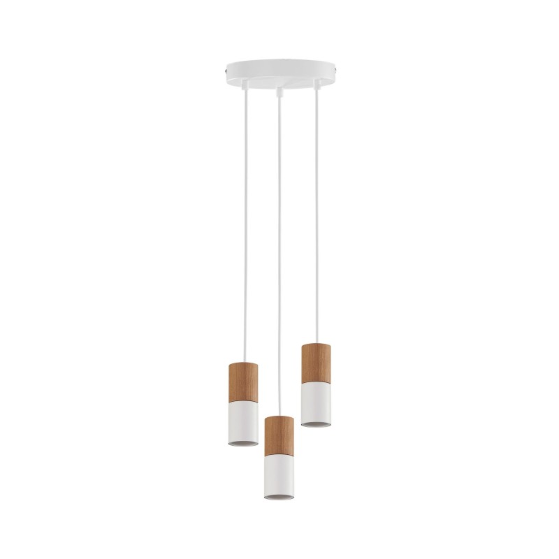 ELIT WHITE/WOOD LAMPA WISZĄCA 3 PŁ 6306