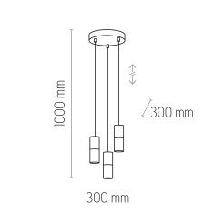 ELIT WHITE/WOOD LAMPA WISZĄCA 3 PŁ 6306