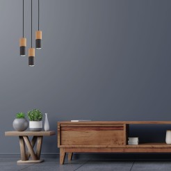 ELIT BLACK/WOOD LAMPA WISZĄCA 3 PŁ 6310