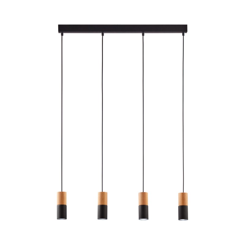 ELIT BLACK/WOOD LAMPA WISZĄCA 4 PŁ 6311