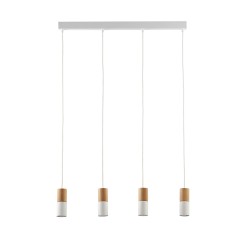 ELIT WHITE/WOOD LAMPA WISZĄCA 4 PŁ 6307