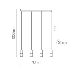 ELIT WHITE/WOOD LAMPA WISZĄCA 4 PŁ 6307