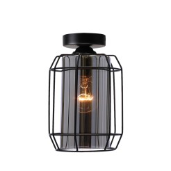 JONERA LAMPA SUFITOWA CZARNY 1X40 E27 KLOSZ DYMIONY 31-08404