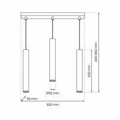 Lampa wisząca HUDSON BLACK 3xGU10 MLP8792