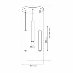 Lampa wisząca HUDSON BLACK 3xGU10 MLP8793