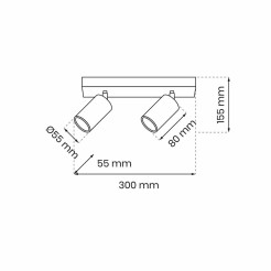 Lampa sufitowa HUDSON BLACK 2xGU10 MLP8795