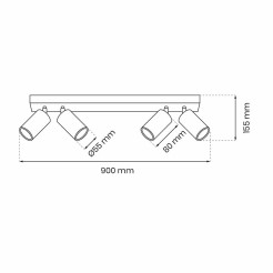 Lampa sufitowa HUDSON BLACK 4xGU10 MLP8797