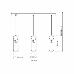 Lampa wisząca ELICA 3xE27 MLP8665