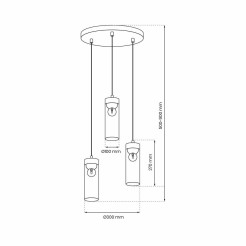 Lampa wisząca ELICA 3xE27 MLP8666