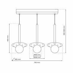 Lampa wisząca FUTURA 3xG9 MLP8914