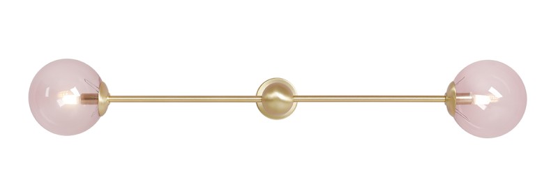 KINKIET PINK PEARL L 2 BRASS 1112D40_L