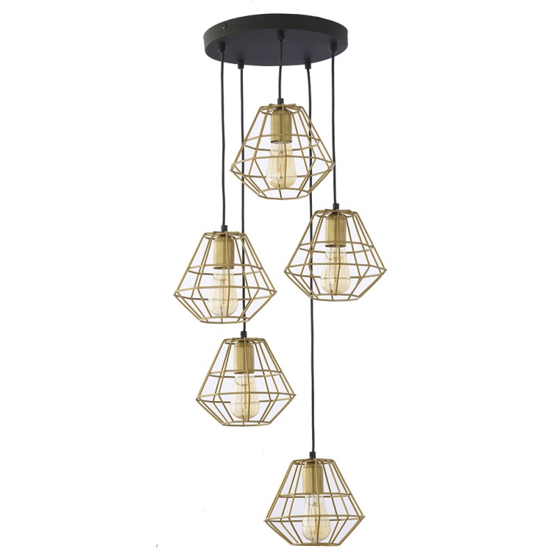 DIAMOND MM ZŁOTY PROSZEK  LAMPA WISZĄCA 5 KOŁO 3216