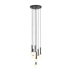 LAMPA WISZĄCA RIU 7 RING ALL BLACK 1117T1