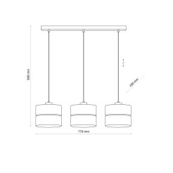 ECO LAMPA WISZĄCA 3 LISTWA 5771
