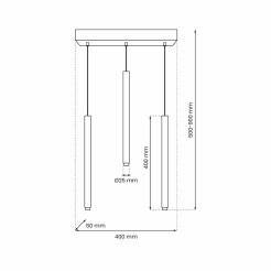 Lampa wisząca MONZA BLACK 3xG9 max 8W LED MLP8840