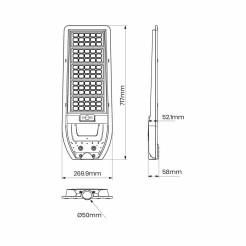 Latarnia Solarna Via 200W 2400lm 6000K EKO9096