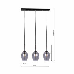 Lampa wisząca LUGANO SMOKED 3xE14 ML8814