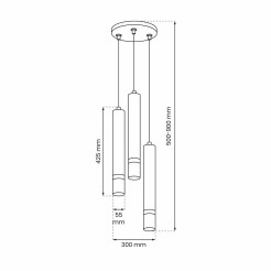 Lampa wisząca JOKER BLACK/CHROME 3xGU10 MLP8916