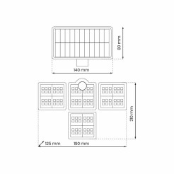 Naświetlacz Solarny Flexi Poczwórny EKO9153