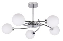 Agapant lampa wisząca chromowy 5x40w g9 klosz biały 35-03331