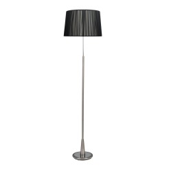 DERA LAMPA PODŁOGOWA SATYNA 1X60W E27 ABAŻUR CZARNY 51-10285