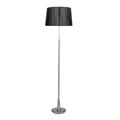 DERA LAMPA PODŁOGOWA SATYNA 1X60W E27 ABAŻUR CZARNY 51-10285