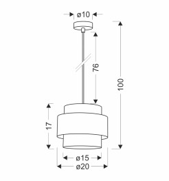 Twin lampa wisząca czarny 1x40w e27 abażur czarny+drewniany 31-17871