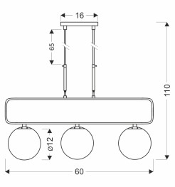 Jove lampa wisząca mosiądz 3x20w g9 klosz biały 33-01573