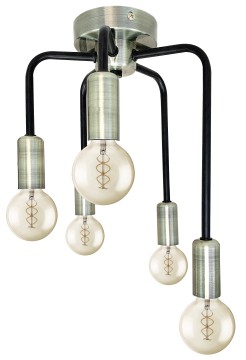 Saga lampa sufitowa patyna+matowy czarny 5x40w e14 35-01337