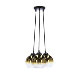 Nubia lampa wisząca czarny 3x60w e27 klosz złoty 33-16416