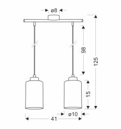 Aspra lampa wisząca czarny 2x60w e27 klosz bursztynowy 32-16263