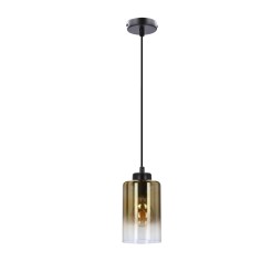 Aspra lampa wisząca czarny 1x60w e27 klosz bursztynowy 31-16256