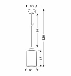 Aspra lampa wisząca czarny 1x60w e27 klosz bursztynowy 31-16256