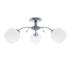 Estar lampa sufitowa chromowy 3x40w e27 klosz biały 33-09432