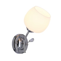 Estar lampa kinkiet chromowy 1x40w e27 klosz biały 21-09425