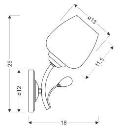 Estar lampa kinkiet chromowy 1x40w e27 klosz biały 21-09425