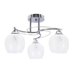 Prego lampa sufitowa chromowy 3x40w e27 klosz bezbarwny 33-09456