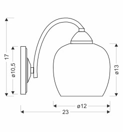 Prego lampa kinkiet chromowy 1x40w e27 klosz bezbarwny 21-09449