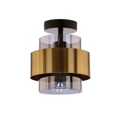 Spiega lampa sufitowa czarny+mosiężny 1x60w e27 klosz dymiony 31-09487