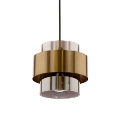 Spiega lampa wisząca czarny+mosiężny 1x60w e27 klosz dymiony 31-09494