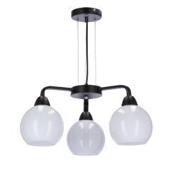 Caldera lampa wisząca czarny 3x60w e27 klosz biały 33-16232