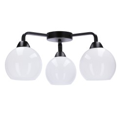 Caldera lampa sufitowa ampla czarny 3x60w e27 klosz biały 33-17093