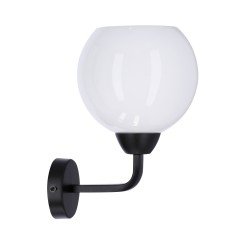 Caldera lampa kinkiet czarny 1x60w e27 klosz biały 21-16249