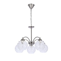 Baida lampa wisząca satynowy 5x60w e27 klosz matowo transparentny 35-17123