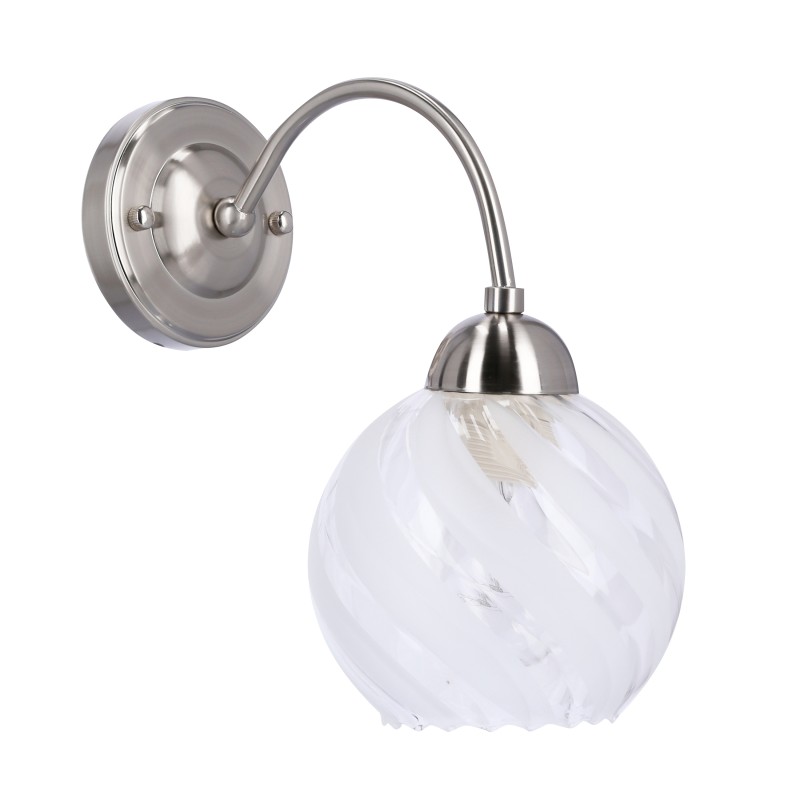 Baida lampa kinkiet satynowy 1x60w e27 klosz matowo transparentny 21-16317