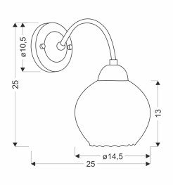 Baida lampa kinkiet satynowy 1x60w e27 klosz matowo transparentny 21-16317